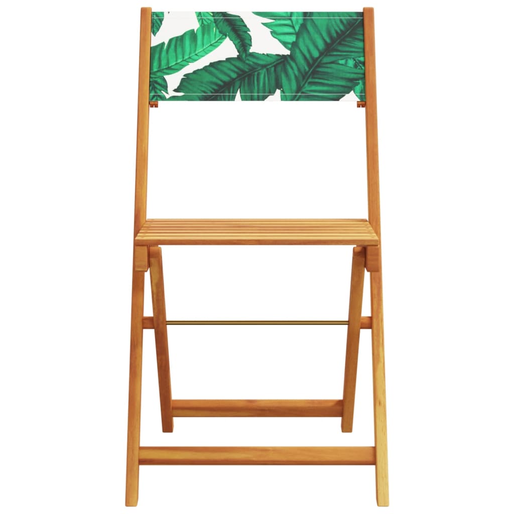Bistro Chairs 2 Pcs Solid Wood Acacia And Fabric