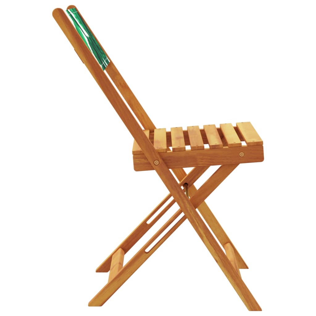Bistro Chairs 2 Pcs Solid Wood Acacia And Fabric