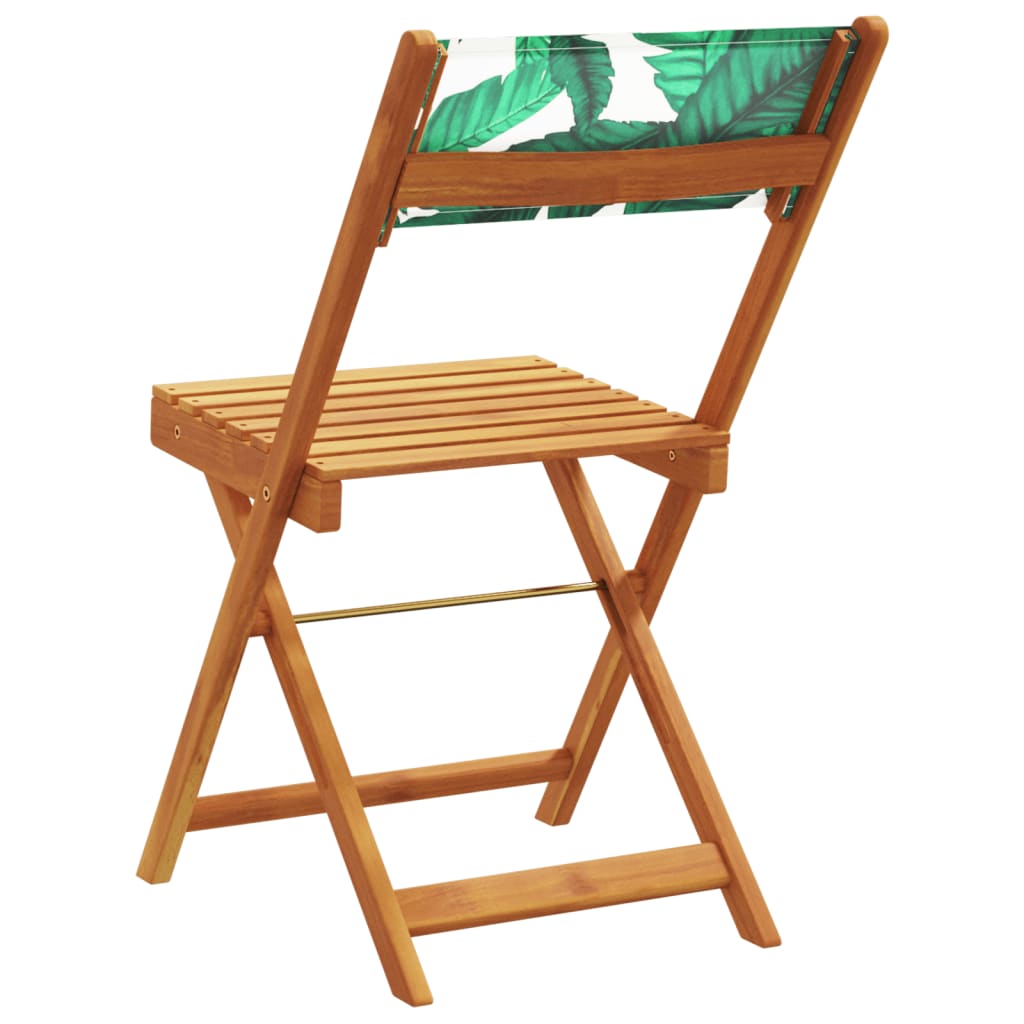 Bistro Chairs 2 Pcs Solid Wood Acacia And Fabric