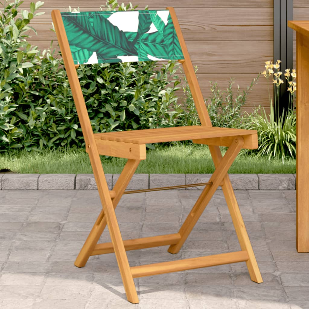 Bistro Chairs 2 Pcs Solid Wood Acacia And Fabric