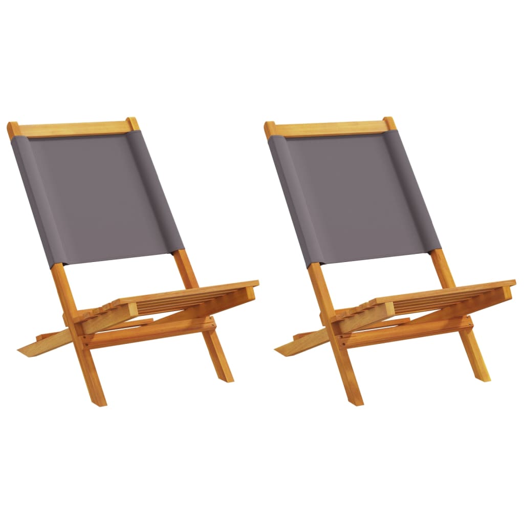 Garden Chairs 2 Pcs Solid Wood Acacia And Fabric