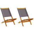 Garden Chairs 2 Pcs Solid Wood Acacia And Fabric