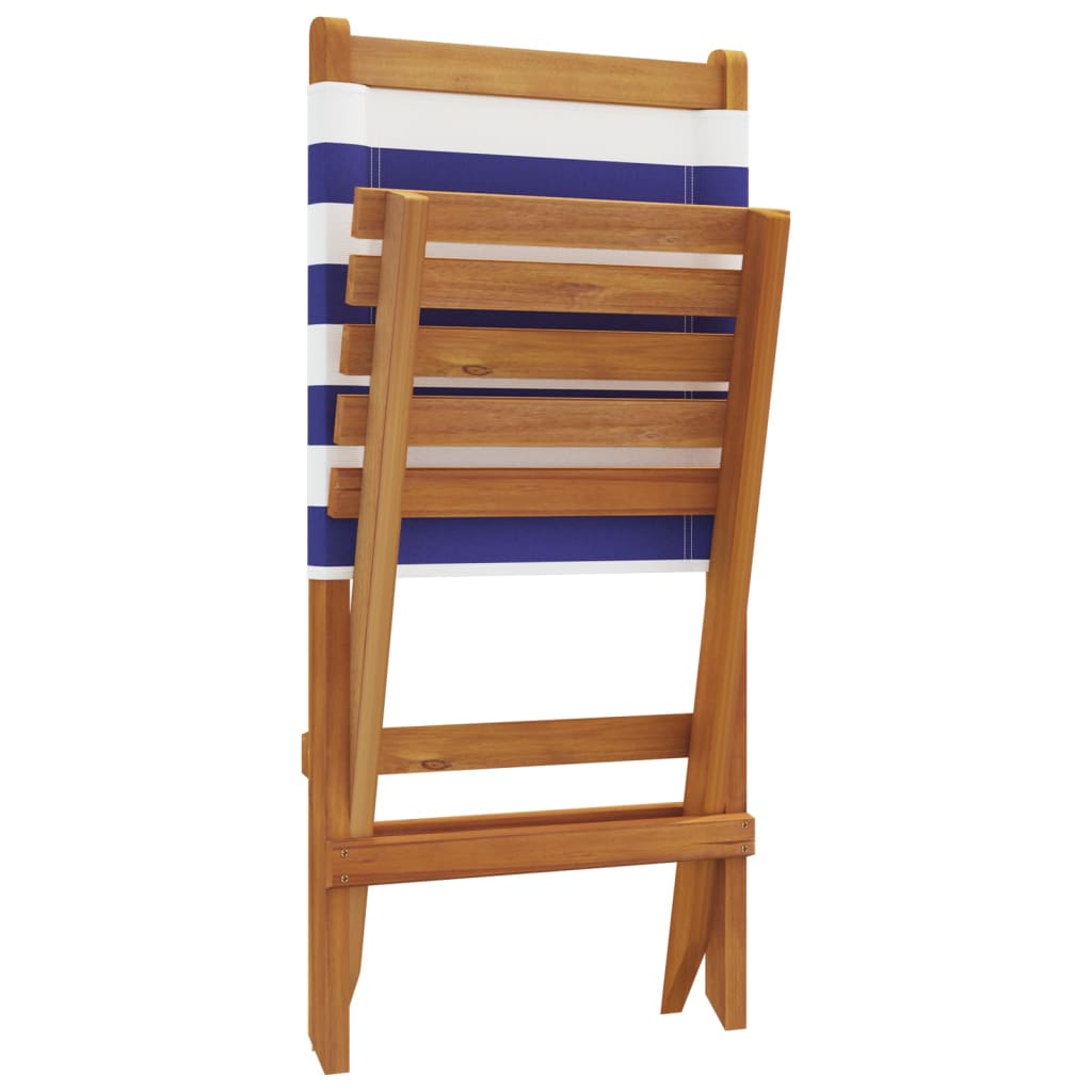 Garden Chairs 2 Pcs Solid Wood Acacia And Fabric