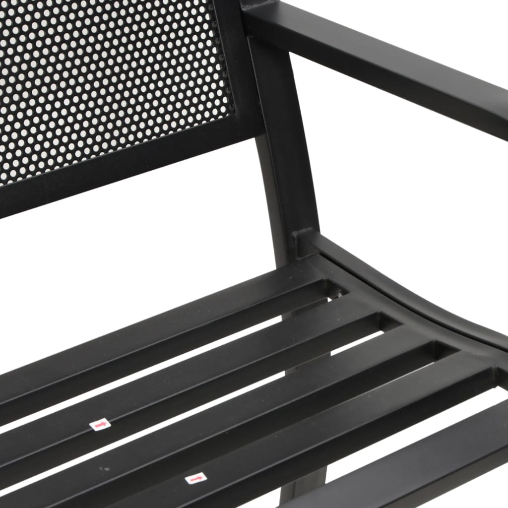 Garden Bench 119 Cm Black Steel