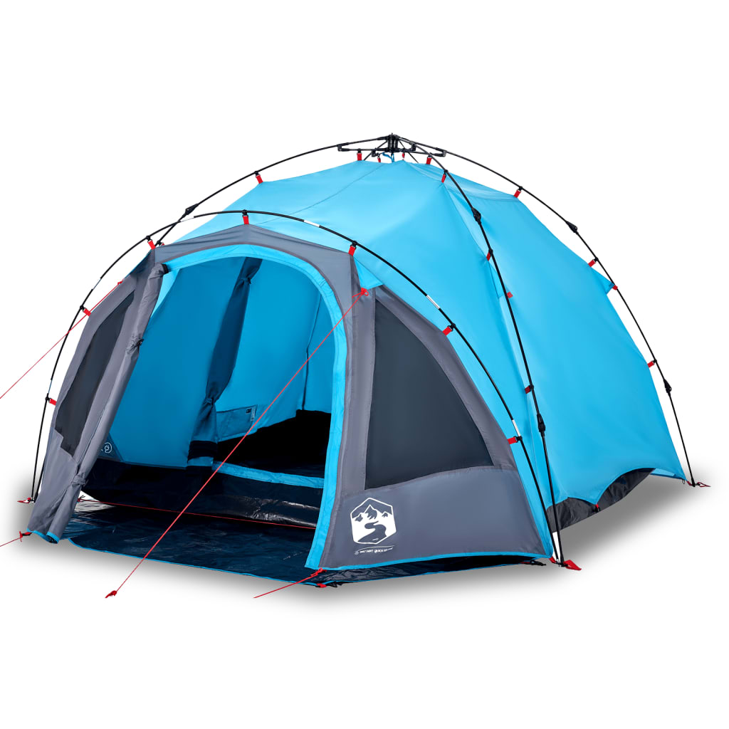 Tents Camping Tent Dome 3-Person Quick Release Green Blue Grey And Orange Gre 30