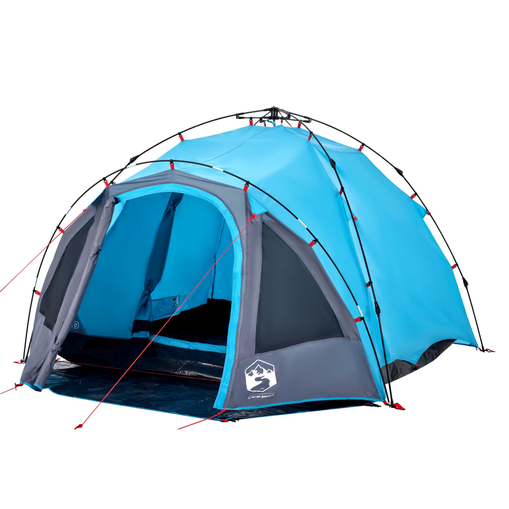 Tents Camping Tent Dome 3-Person Quick Release Green Blue Grey And Orange Gre 30