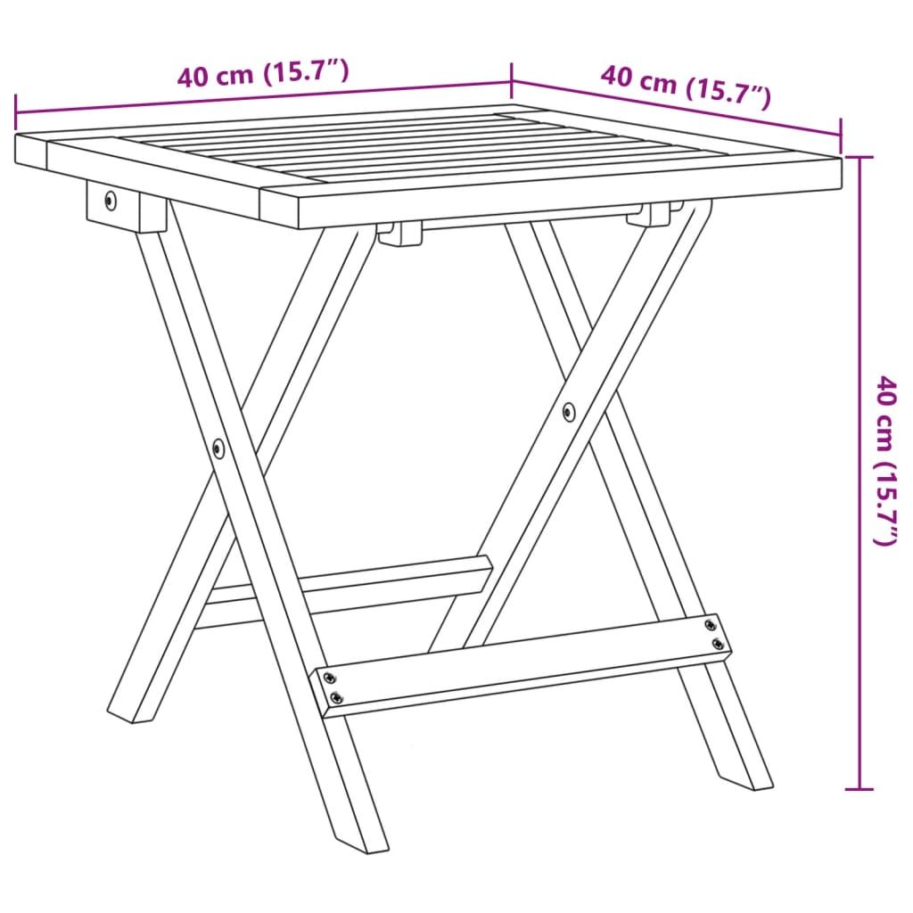 Garden Side Table 40X40X40 Cm Solid Wood Acacia