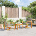 Garden 112 Cm Poly Rattan And Acacia Wood