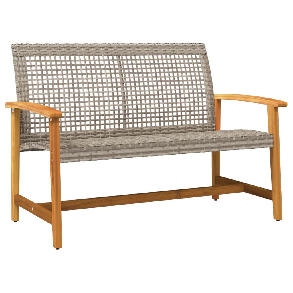 Garden 112 Cm Poly Rattan And Acacia Wood