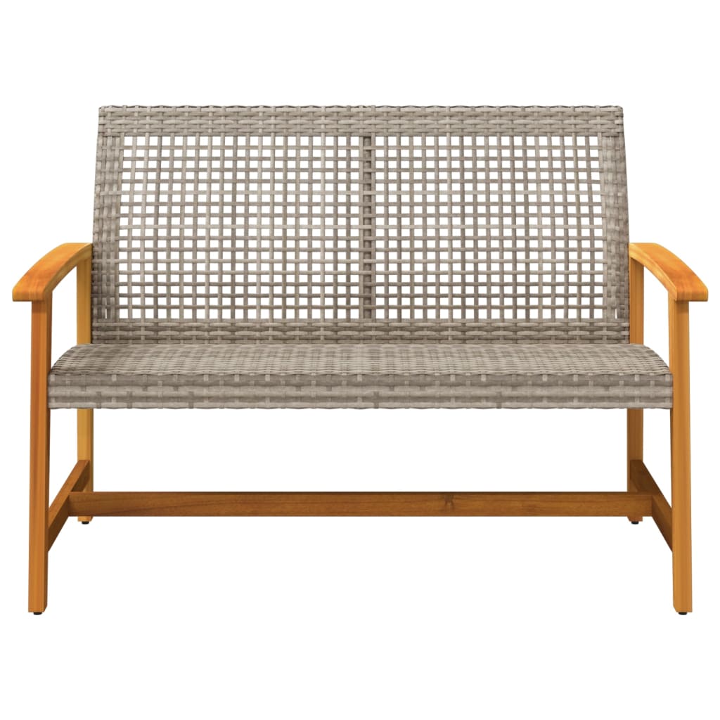 Garden 112 Cm Poly Rattan And Acacia Wood