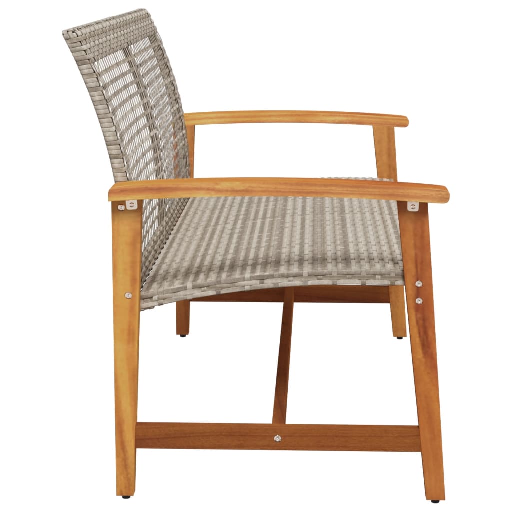 Garden 112 Cm Poly Rattan And Acacia Wood