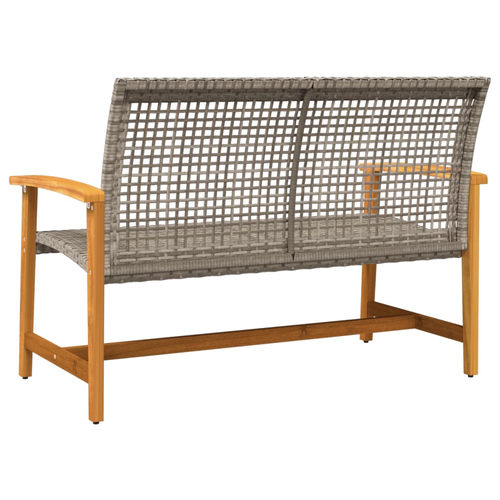Garden 112 Cm Poly Rattan And Acacia Wood