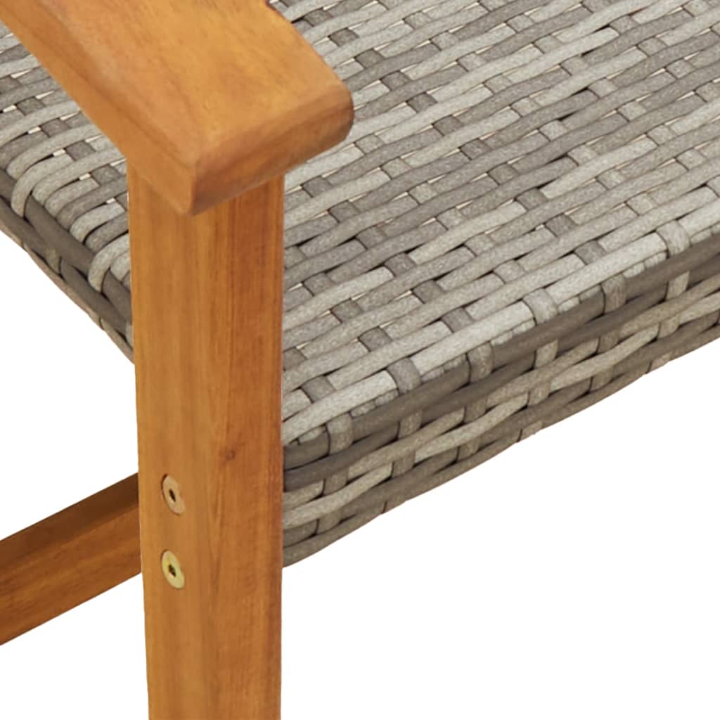 Garden 112 Cm Poly Rattan And Acacia Wood
