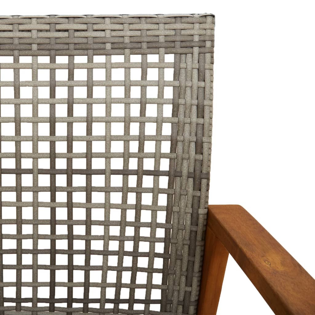 Garden 112 Cm Poly Rattan And Acacia Wood