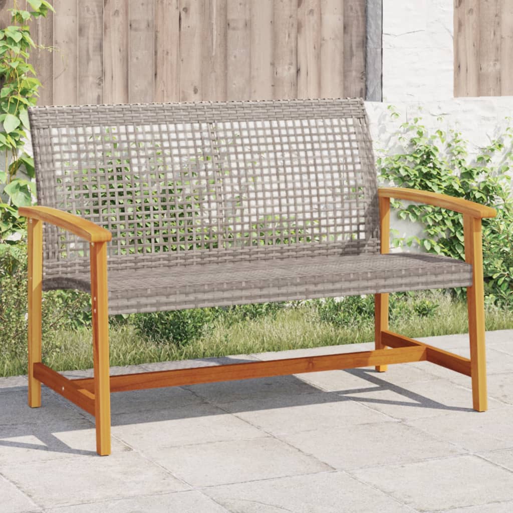 Garden 112 Cm Poly Rattan And Acacia Wood