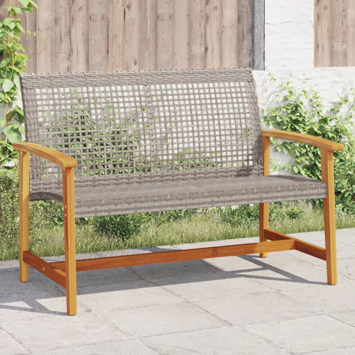 Garden 112 Cm Poly Rattan And Acacia Wood