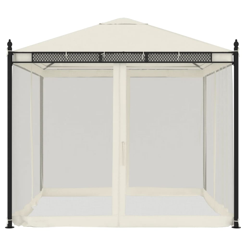 Gazebo With Mesh Walls 2.93X2.93 M Steel