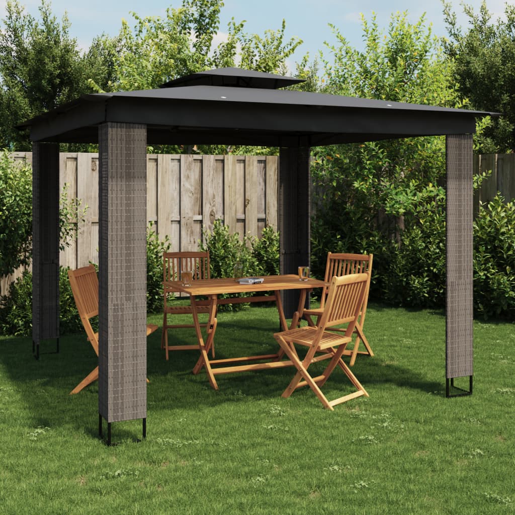 Gazebo With Double Roof Steel