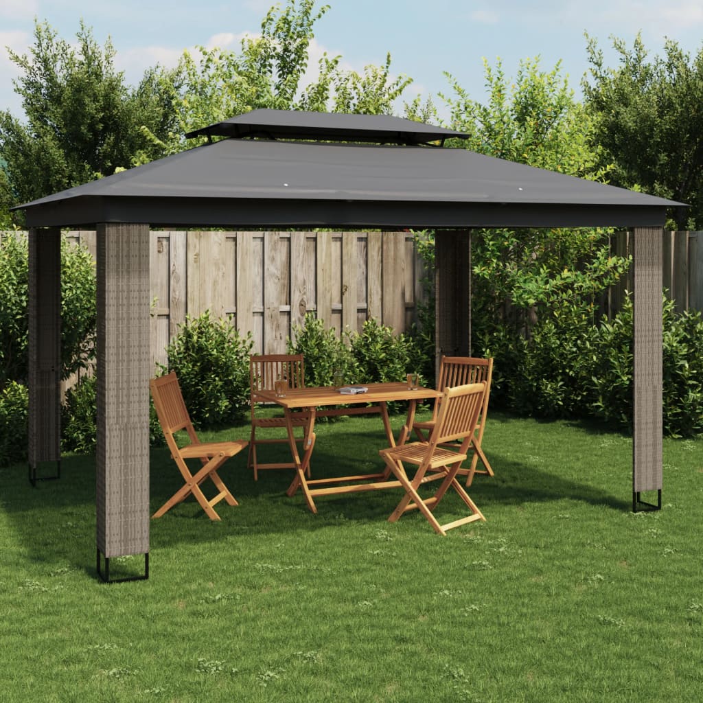 Gazebo With Double Roof Steel