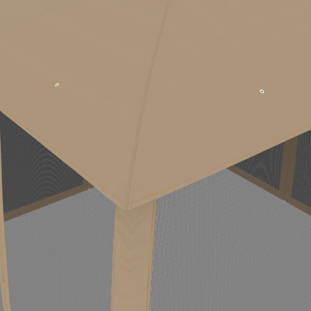Gazebo With Double Roof And Mesh Walls Steel