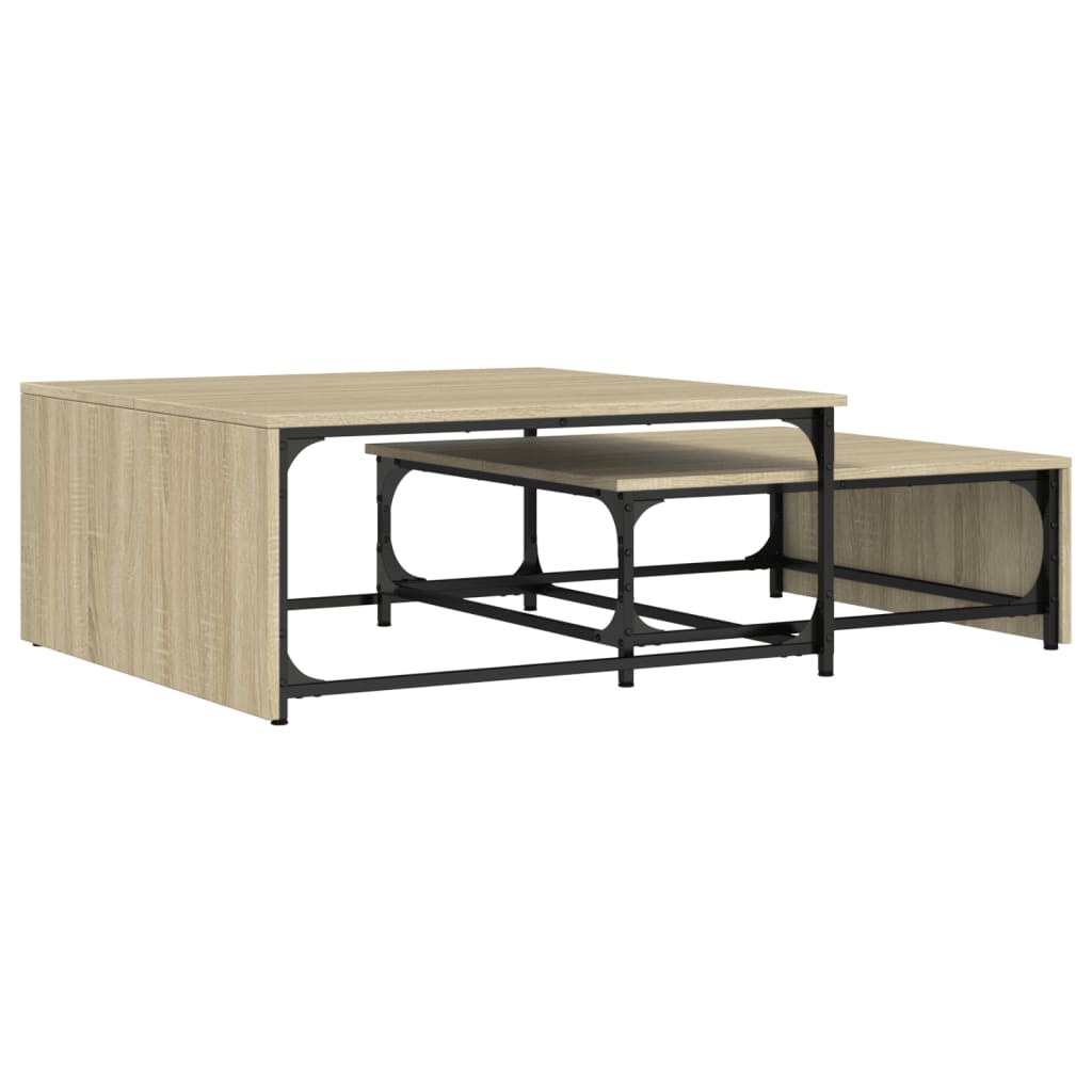 Nesting Coffee Tables 2 Pcs Engineered Wood And Metal