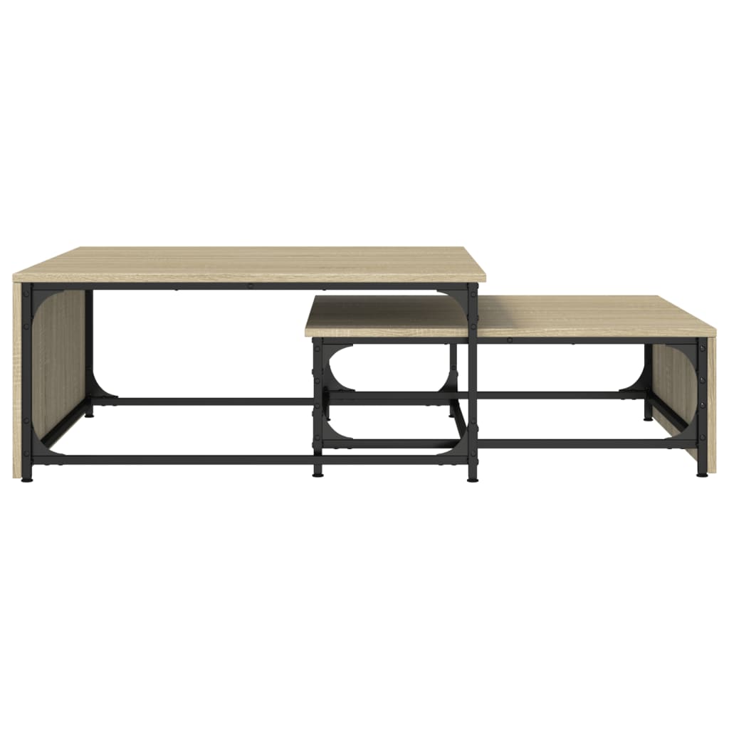 Nesting Coffee Tables 2 Pcs Engineered Wood And Metal