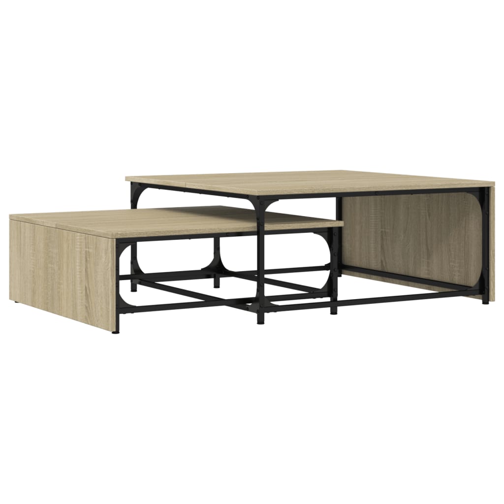 Nesting Coffee Tables 2 Pcs Engineered Wood And Metal