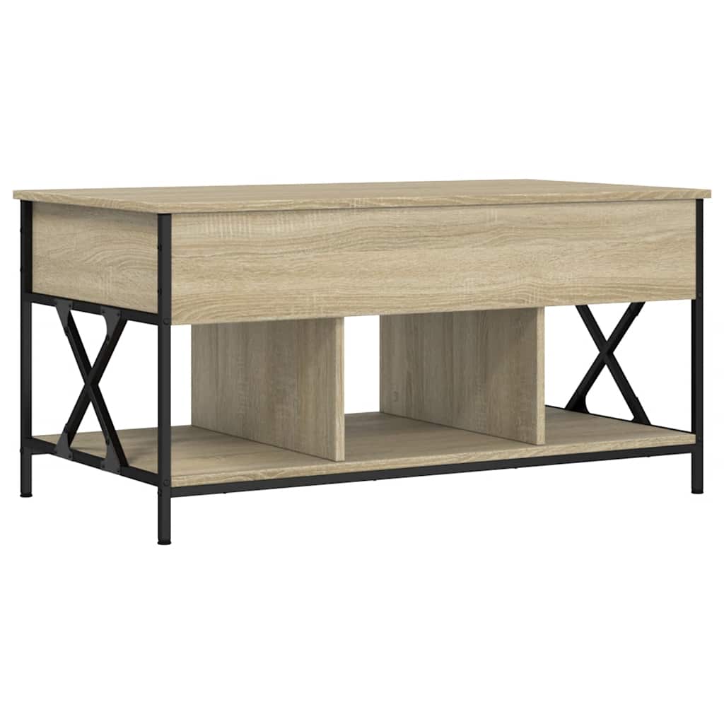 Coffee Table Industrial Engineered Wood & Metal Frame Living Room 100Cm Old Wood