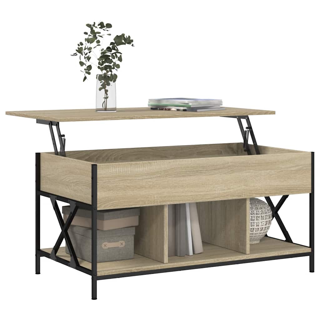 Coffee Table Industrial Engineered Wood & Metal Frame Living Room 100Cm Old Wood