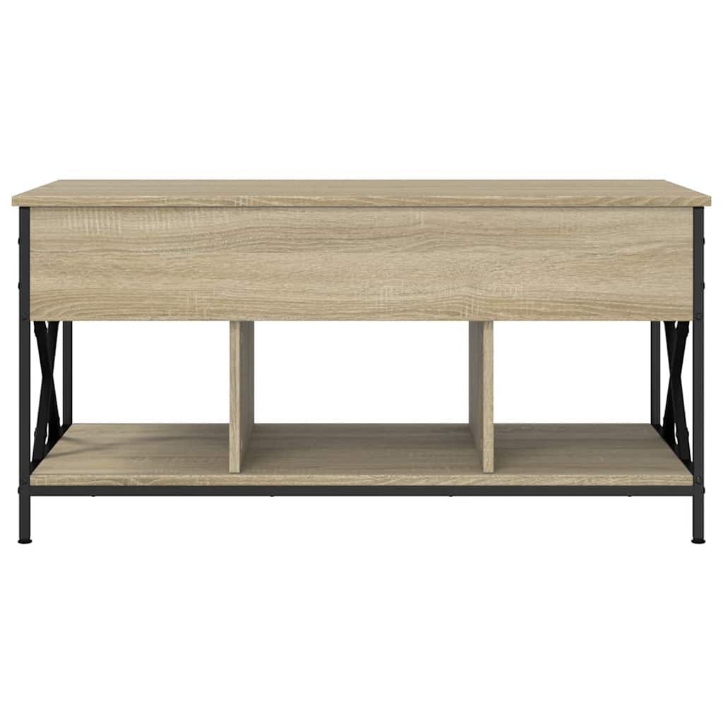 Coffee Table Industrial Engineered Wood & Metal Frame Living Room 100Cm Old Wood