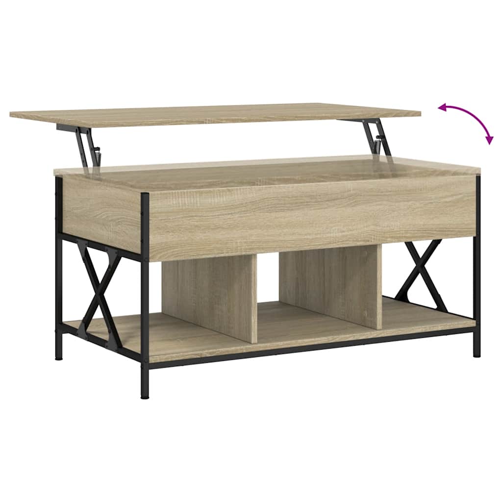 Coffee Table Industrial Engineered Wood & Metal Frame Living Room 100Cm Old Wood