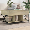 Coffee Table Industrial Engineered Wood & Metal Frame Living Room 100Cm Old Wood