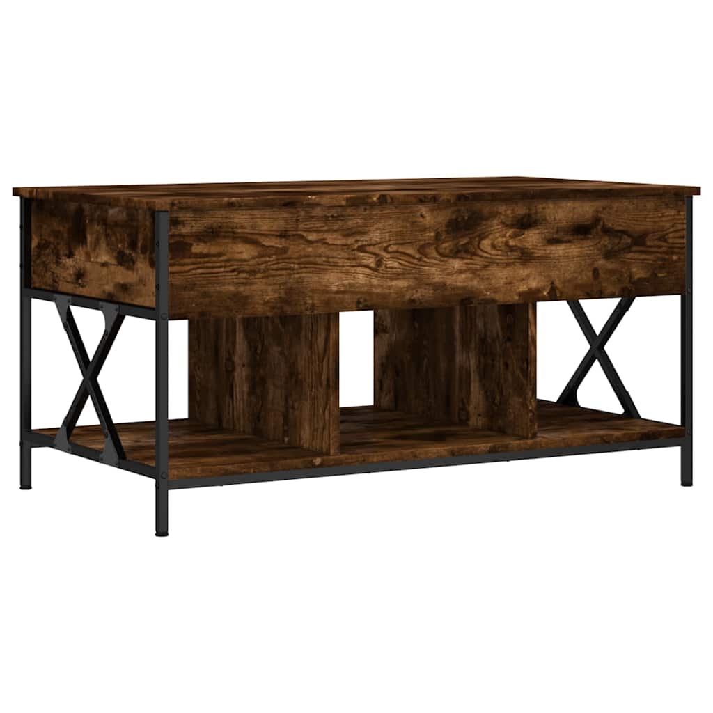 Coffee Table Industrial Engineered Wood & Metal Frame Living Room 100Cm Old Wood
