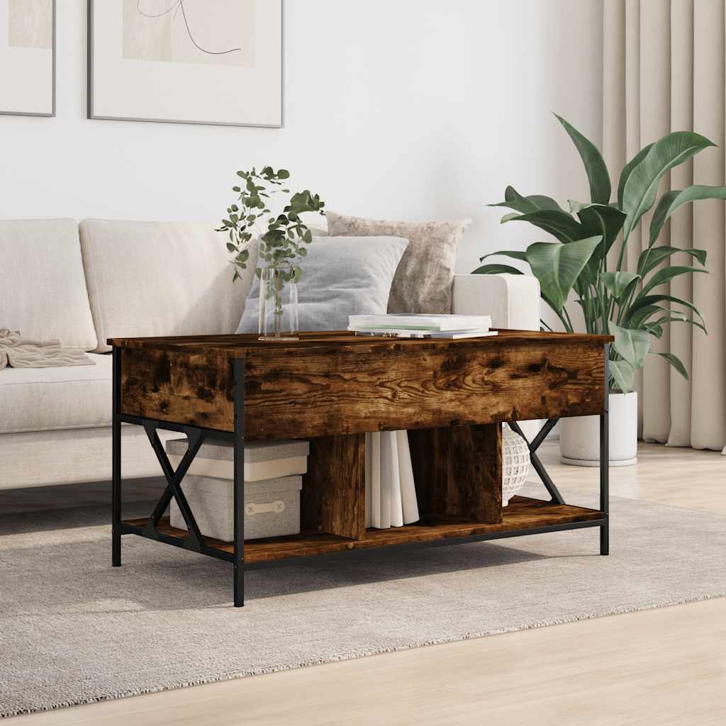 Coffee Table Industrial Engineered Wood & Metal Frame Living Room 100Cm Old Wood
