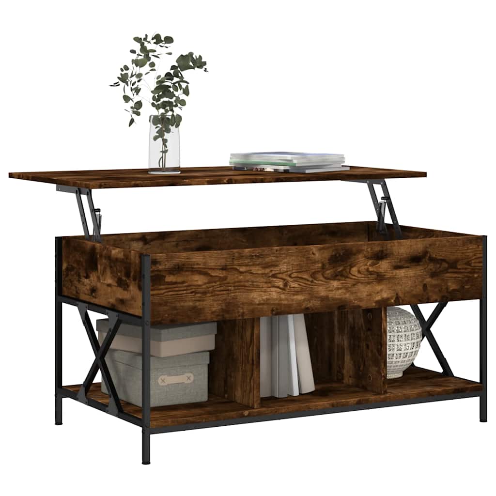 Coffee Table Industrial Engineered Wood & Metal Frame Living Room 100Cm Old Wood