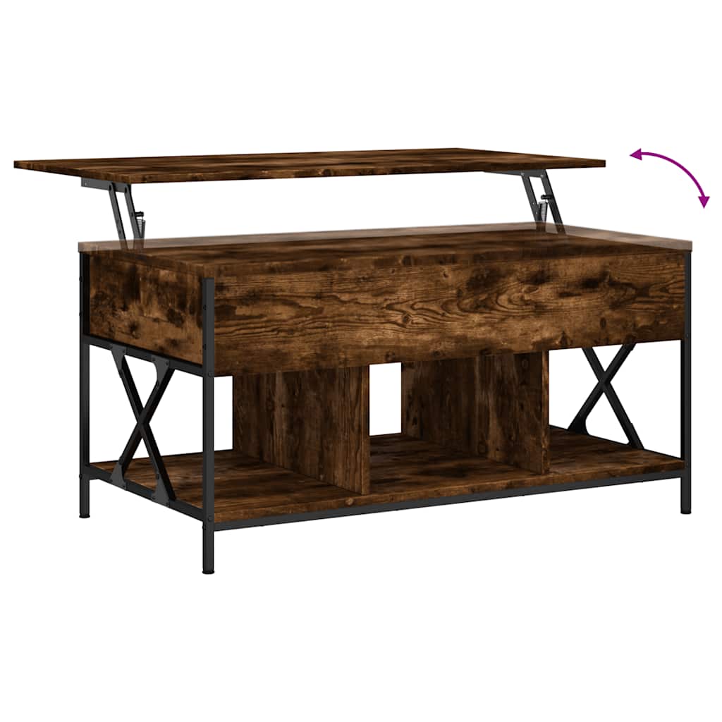 Coffee Table Industrial Engineered Wood & Metal Frame Living Room 100Cm Old Wood