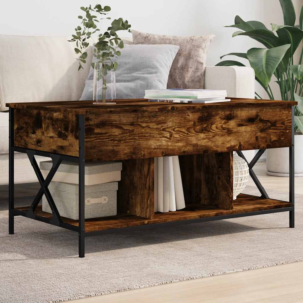 Coffee Table Industrial Engineered Wood & Metal Frame Living Room 100Cm Old Wood
