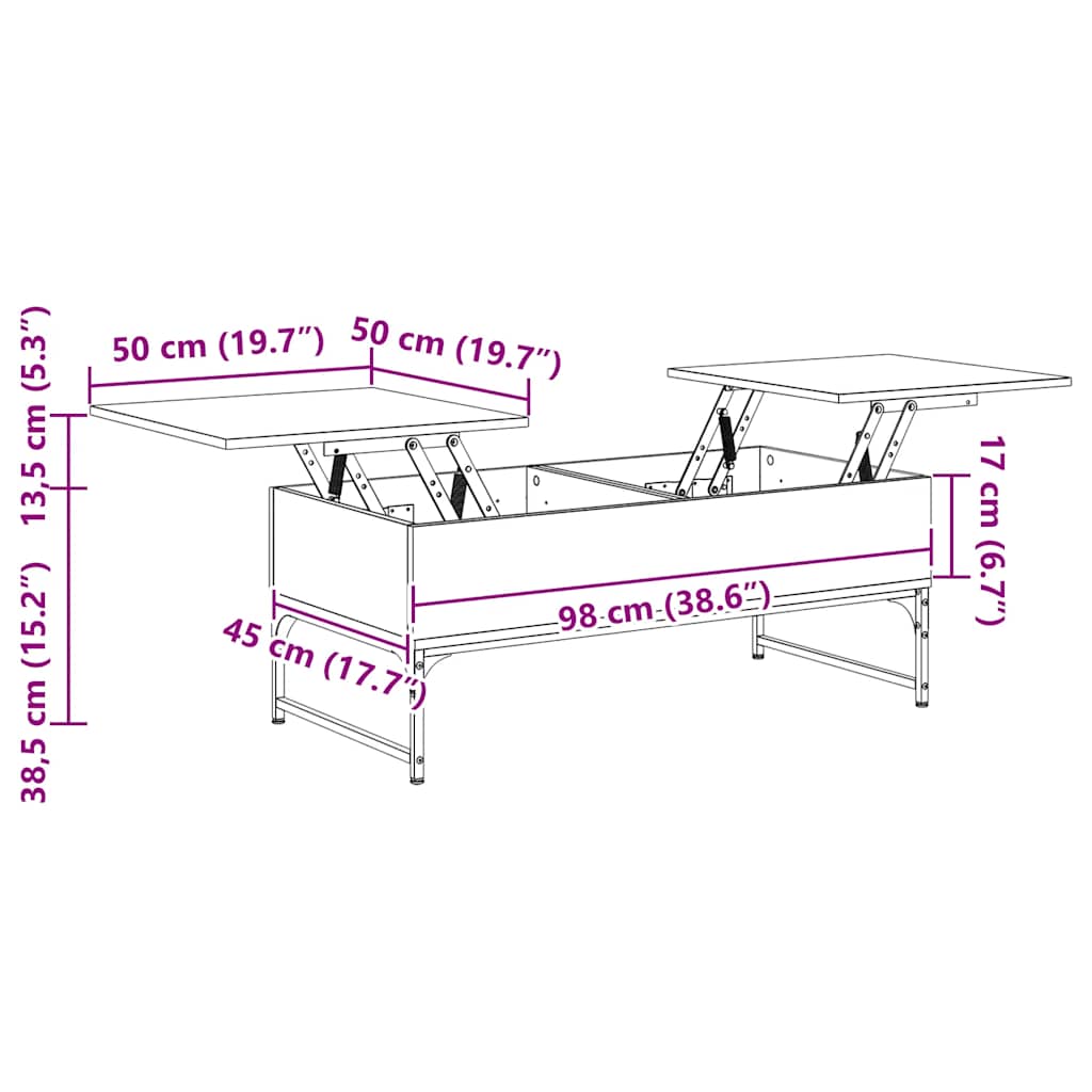 Coffee Table 100X50X40 Cm Engineered Wood And Metal