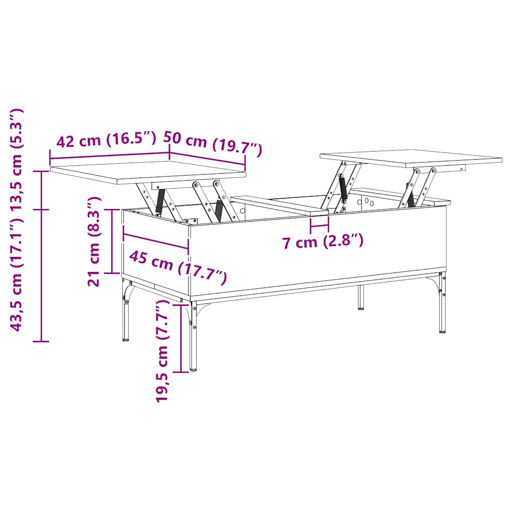 Coffee Table 100X50X45 Cm Engineered Wood And Metal
