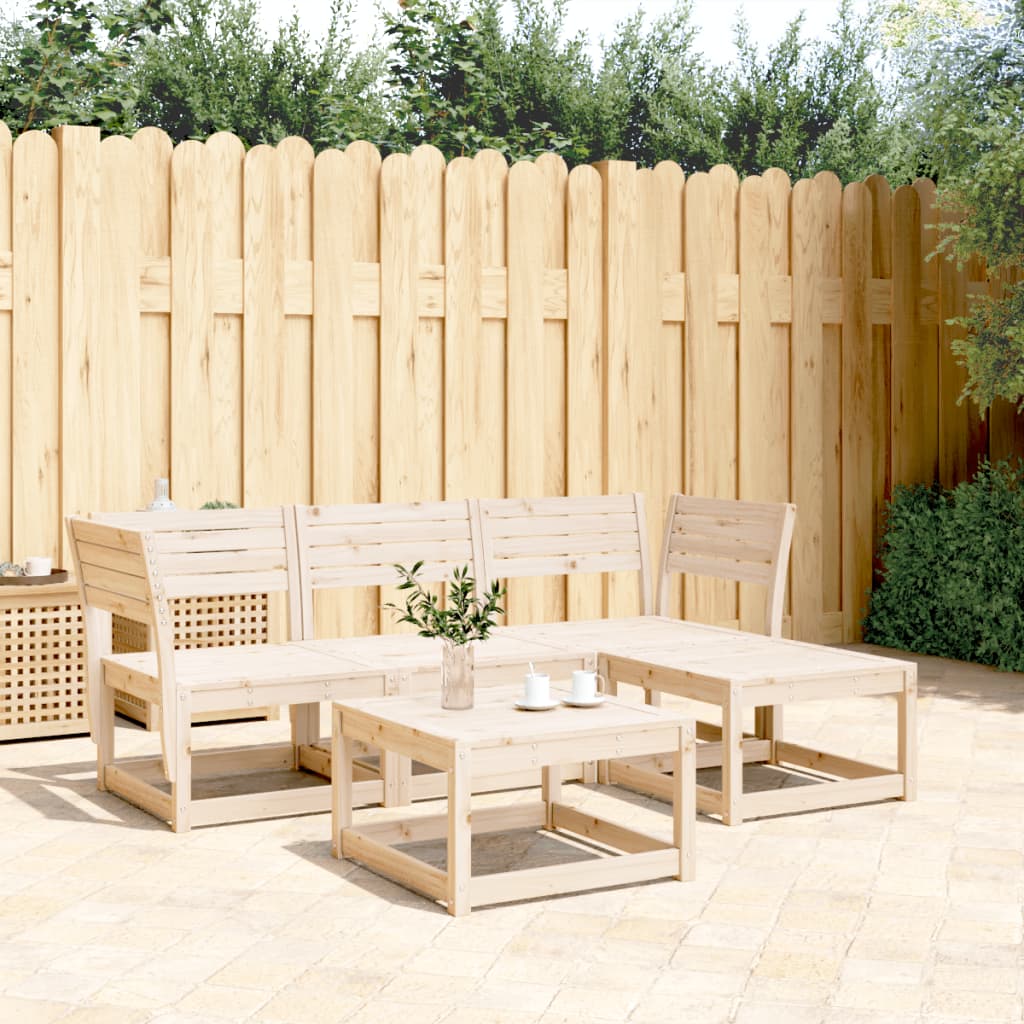 4 Piece Garden Lounge Set Solid Wood Douglas