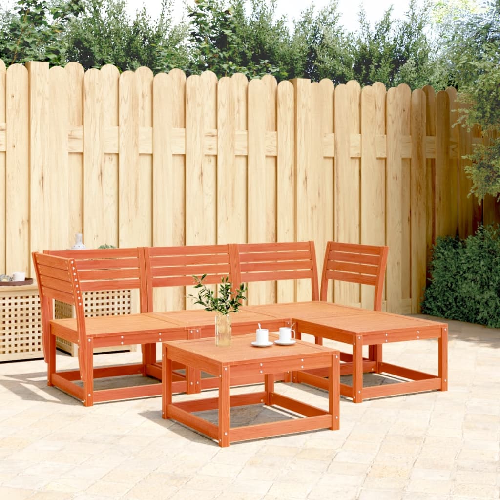 4 Piece Garden Lounge Set Solid Wood Douglas