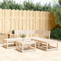 Outdoor Furniture Set 5 Piece Garden Sofa Solid Wood Pine Natural Pine White 63.