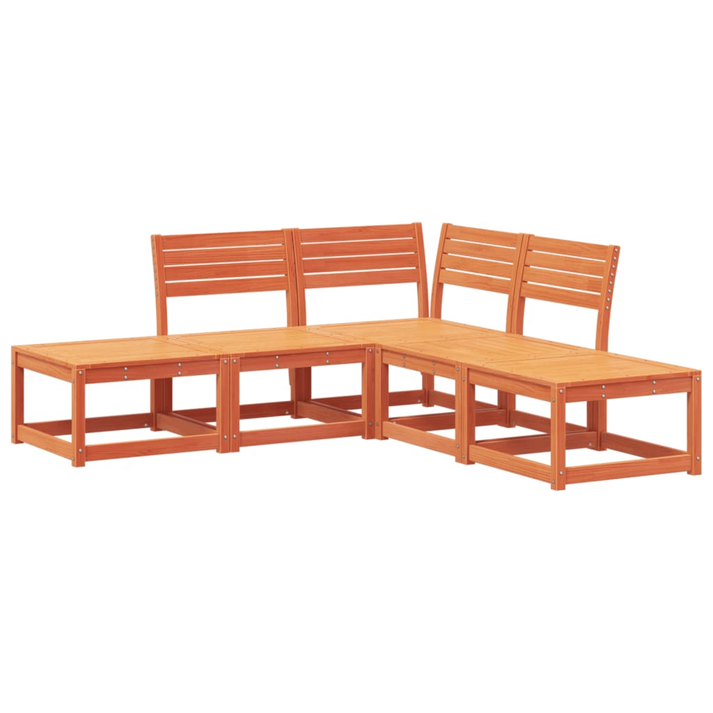 Outdoor Furniture Set 5 Piece Garden Sofa Solid Wood Pine Natural Pine White 63.