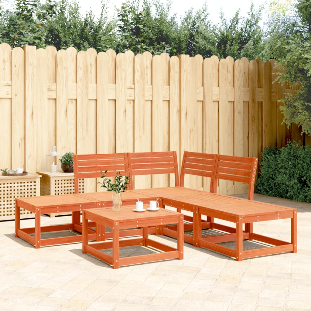 Outdoor Furniture Set 5 Piece Garden Sofa Solid Wood Pine Natural Pine White 63.