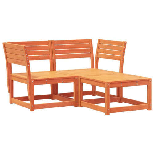 3 Piece Garden Sofa Set Solid Wood Pine