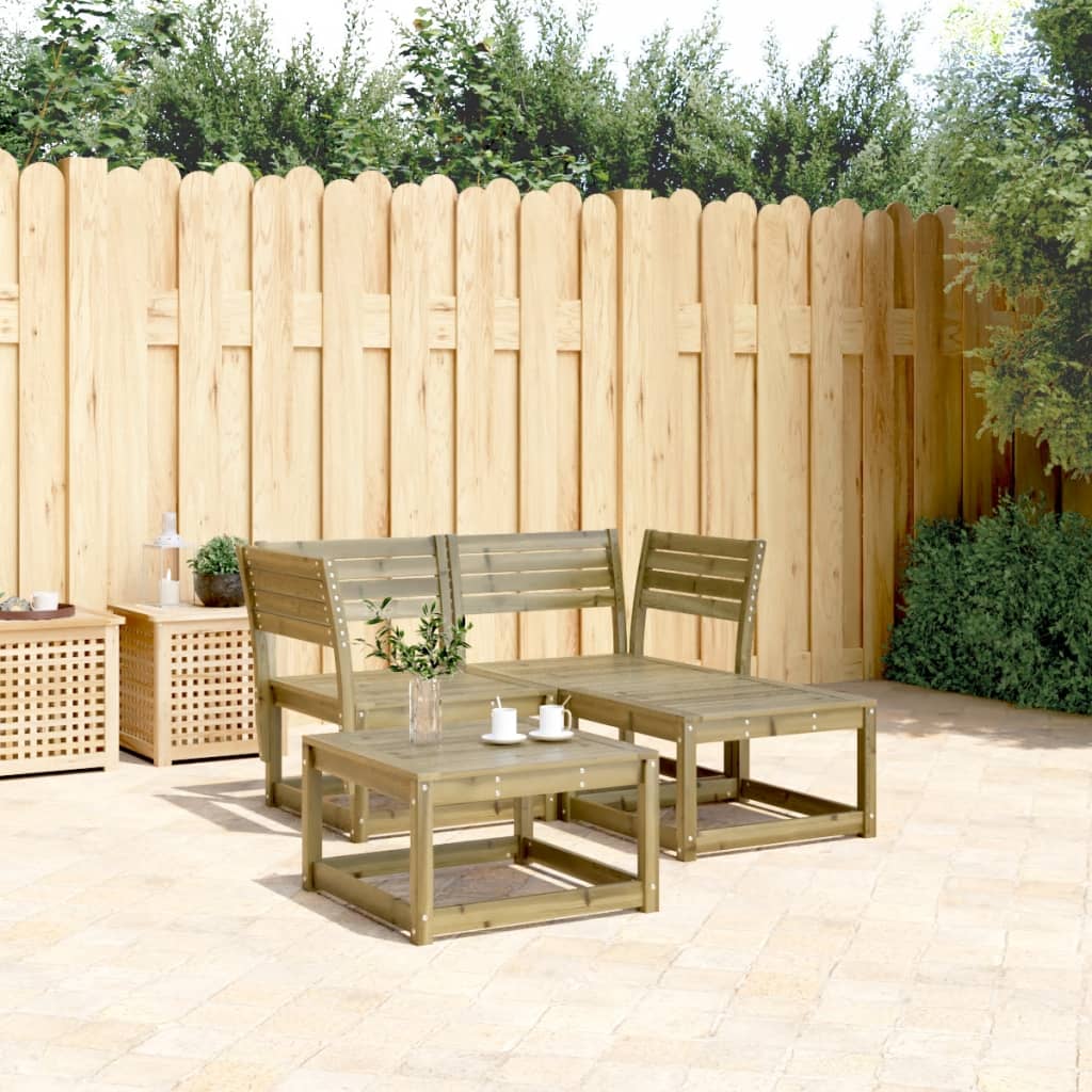 3 Piece Garden Sofa Set Solid Wood Pine