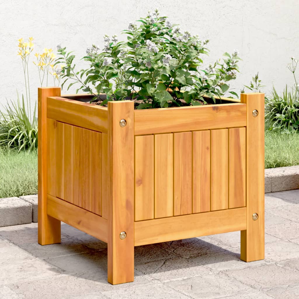 Garden Planter With Liner Solid Wood Acacia