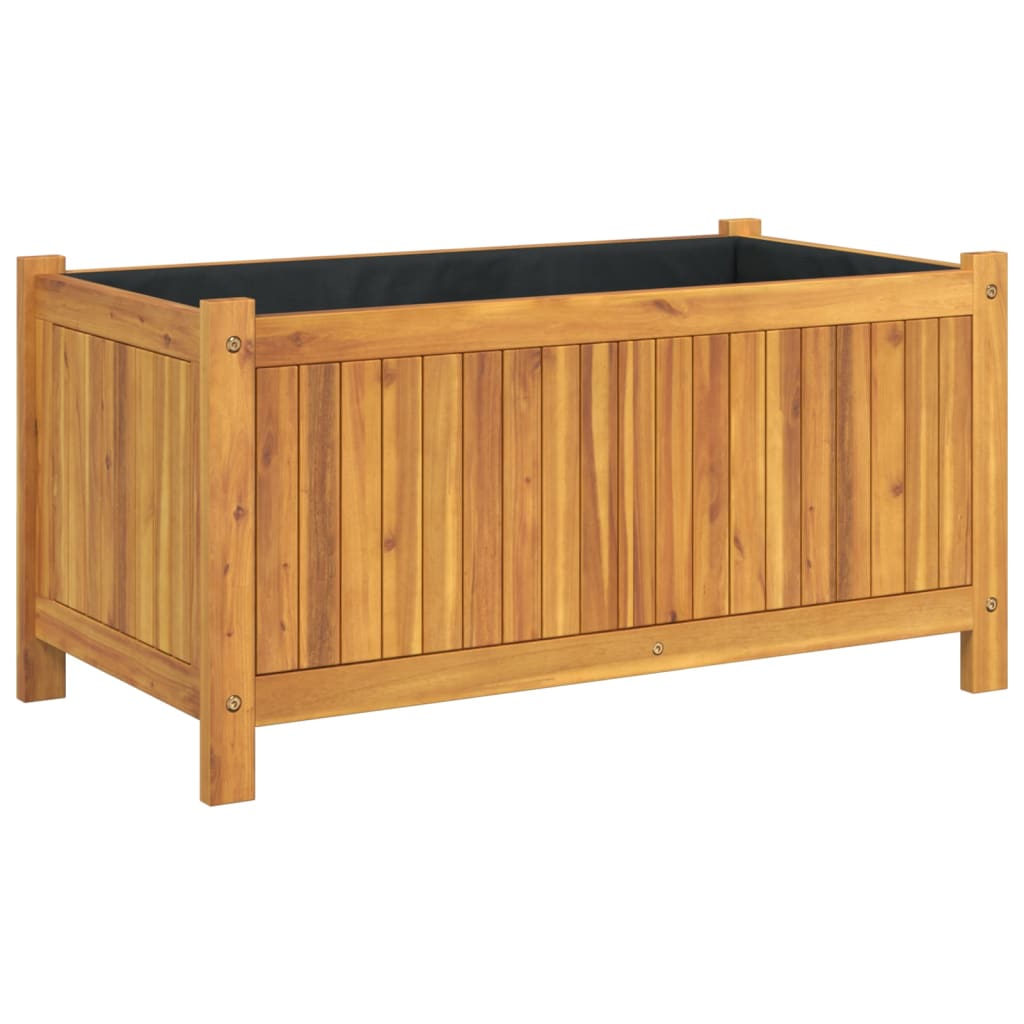 Garden Planter With Liner Solid Wood Acacia
