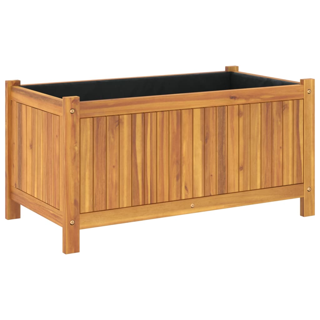 Garden Planter With Liner Solid Wood Acacia