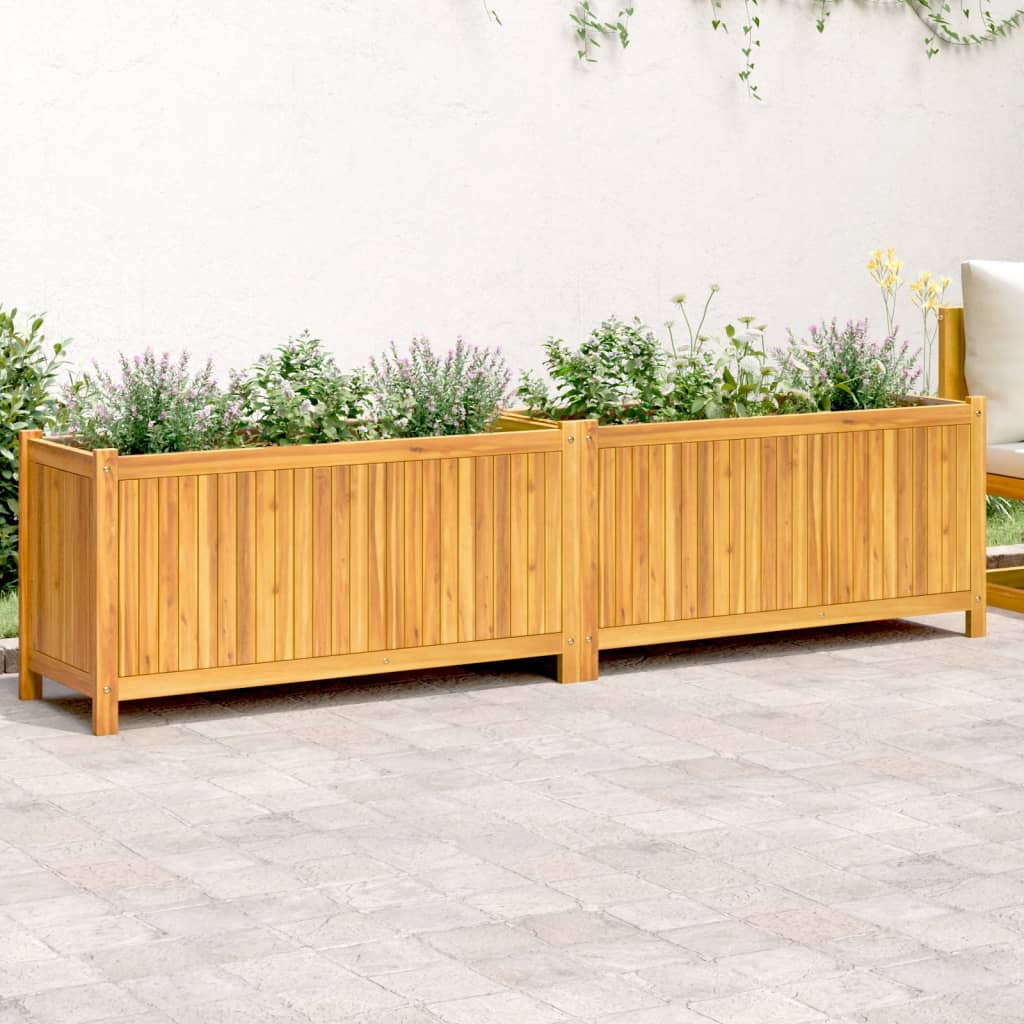 Garden Planter With Liner Solid Wood Acacia